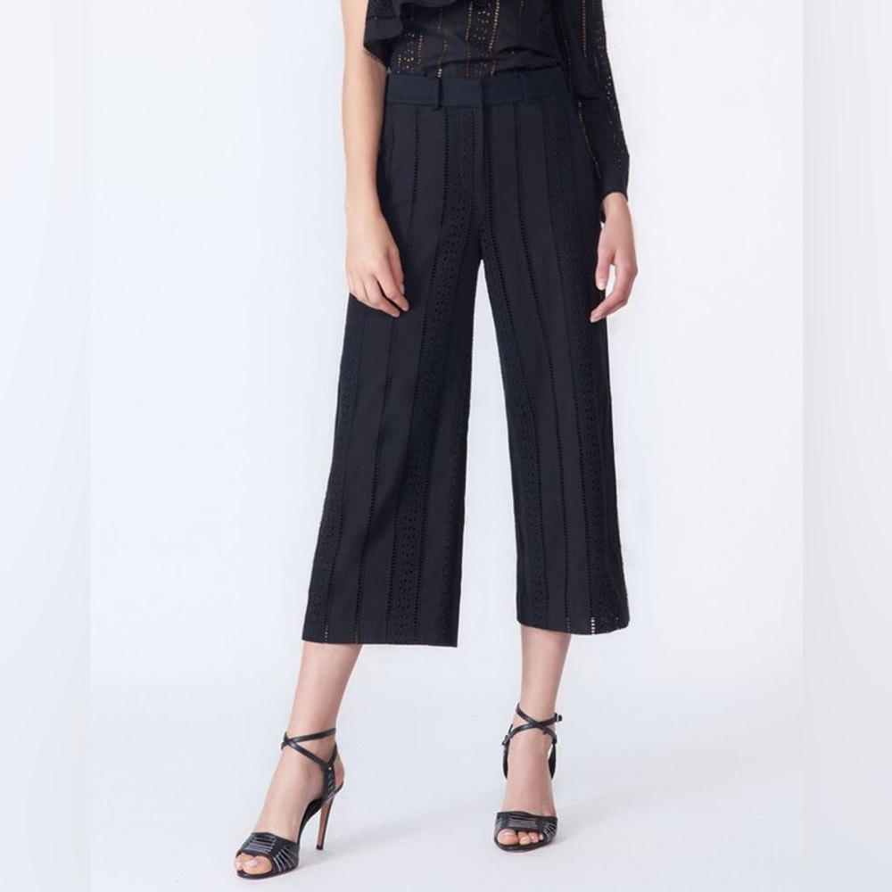 NWT Veronica Beard Letta Eyelet Gaucho Pant Sz 6.